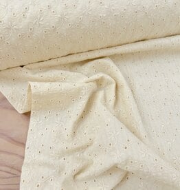 Seersucker Broderie - Crème
