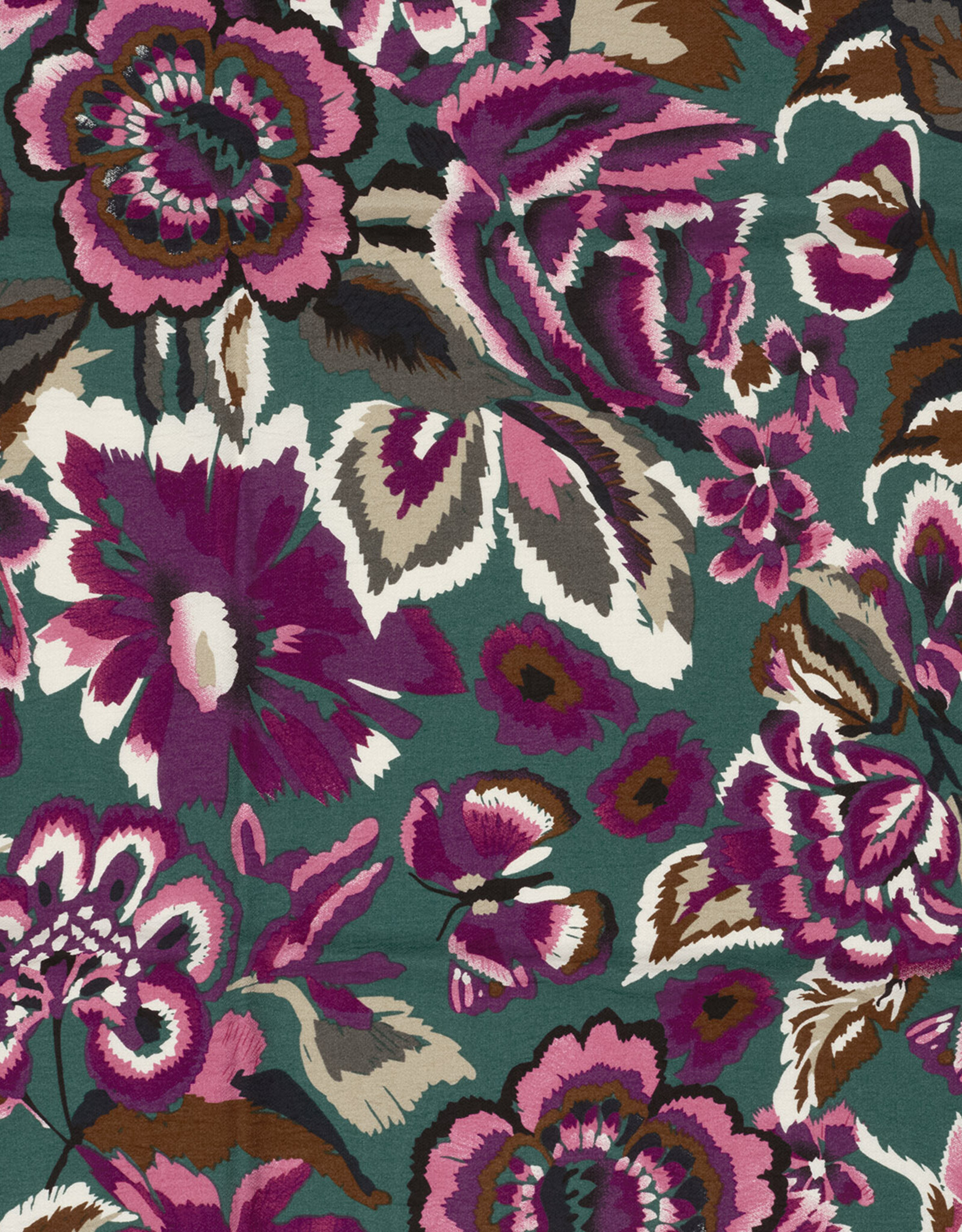 Woven viscose Crepe - Walk in the woods - Petrol