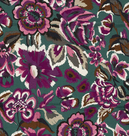 Woven viscose Crepe - Walk in the woods - Petrol