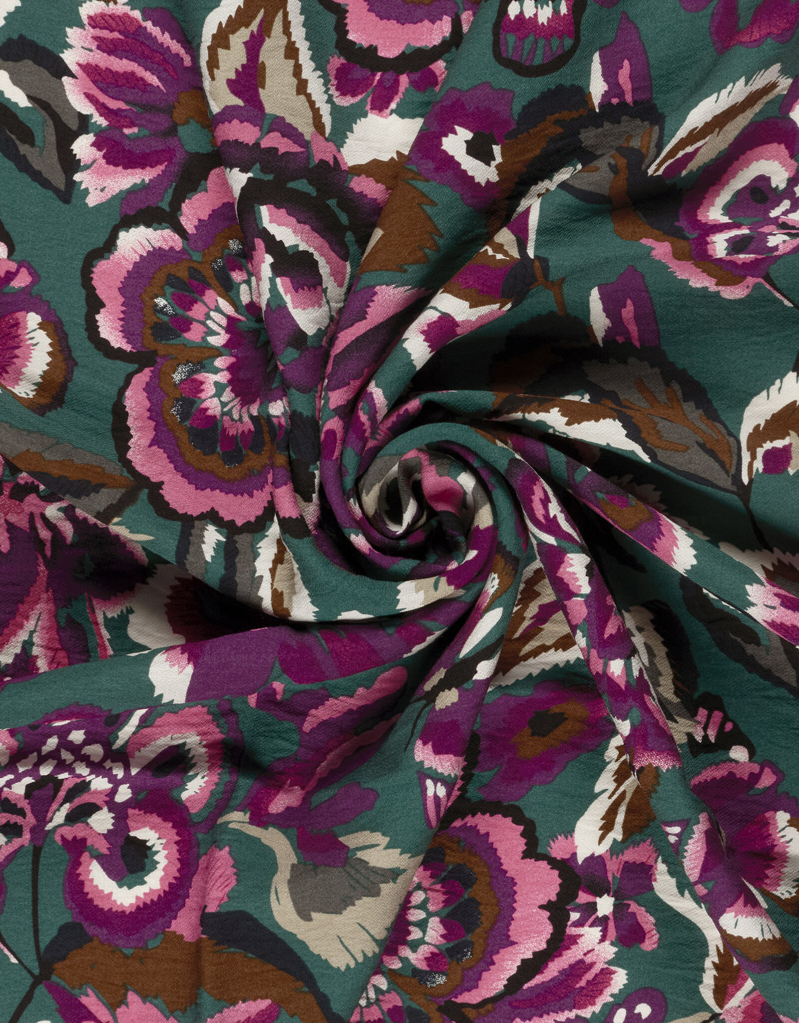 Woven viscose Crepe - Walk in the woods - Petrol