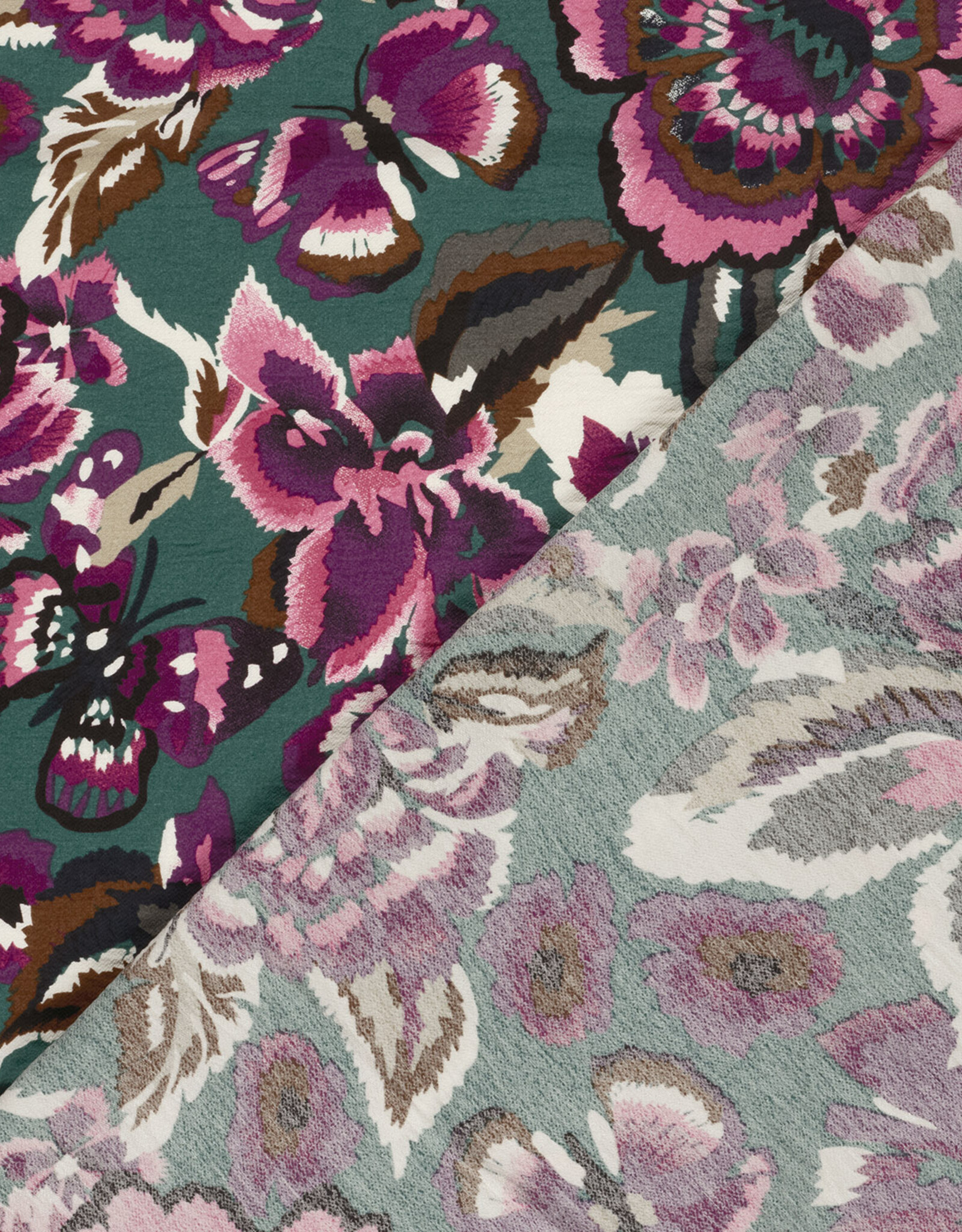 Woven viscose Crepe - Walk in the woods - Petrol
