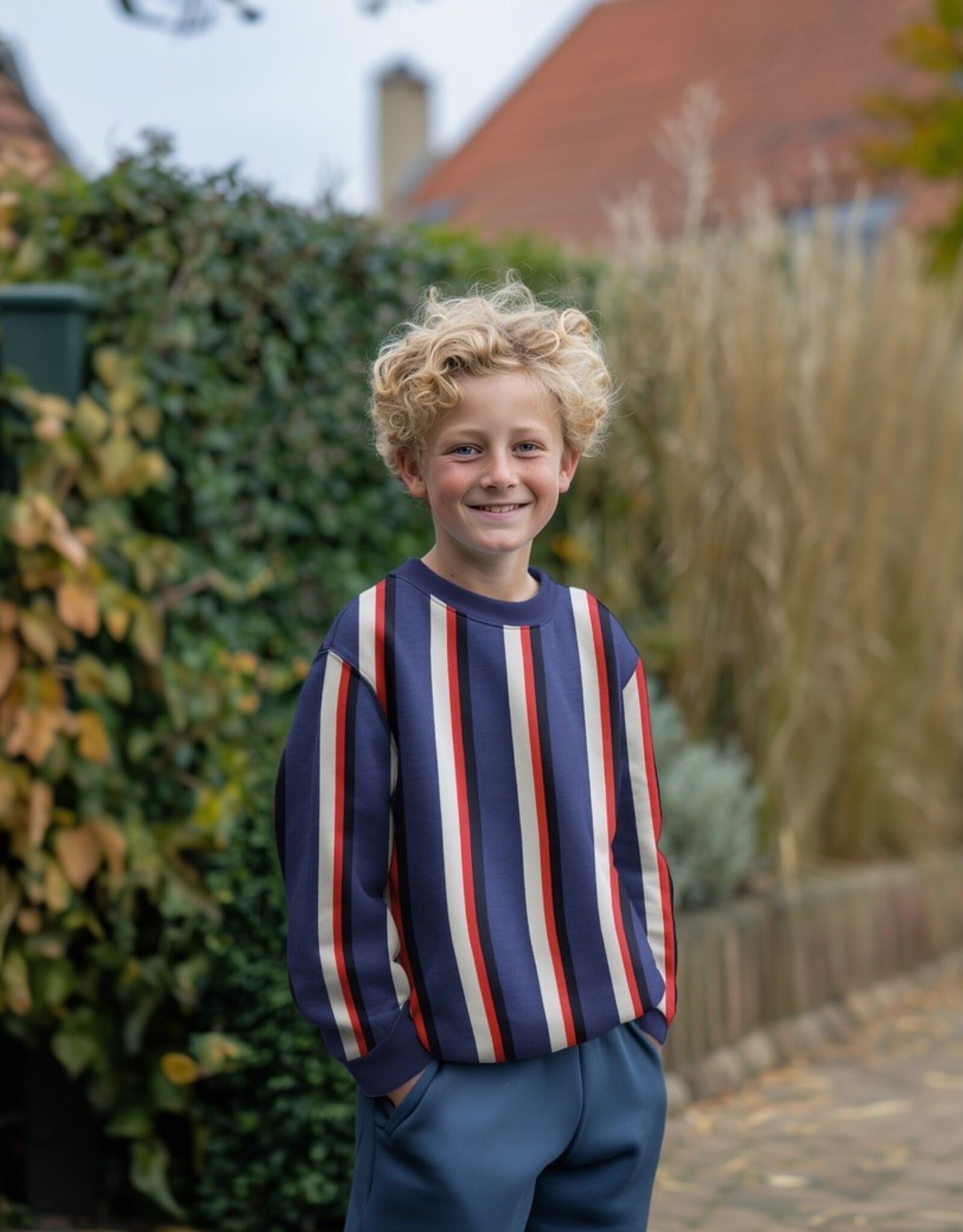 Sweat - Streep -  Blauw rood