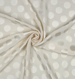 Viscose Jacquard - Polkadot Wit
