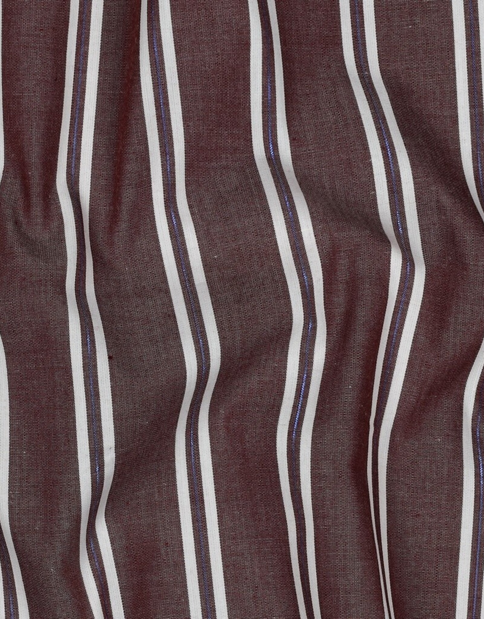 Katoen streep - Aubergine & Blue