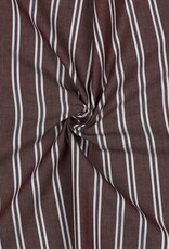 Katoen streep - Aubergine & Blue