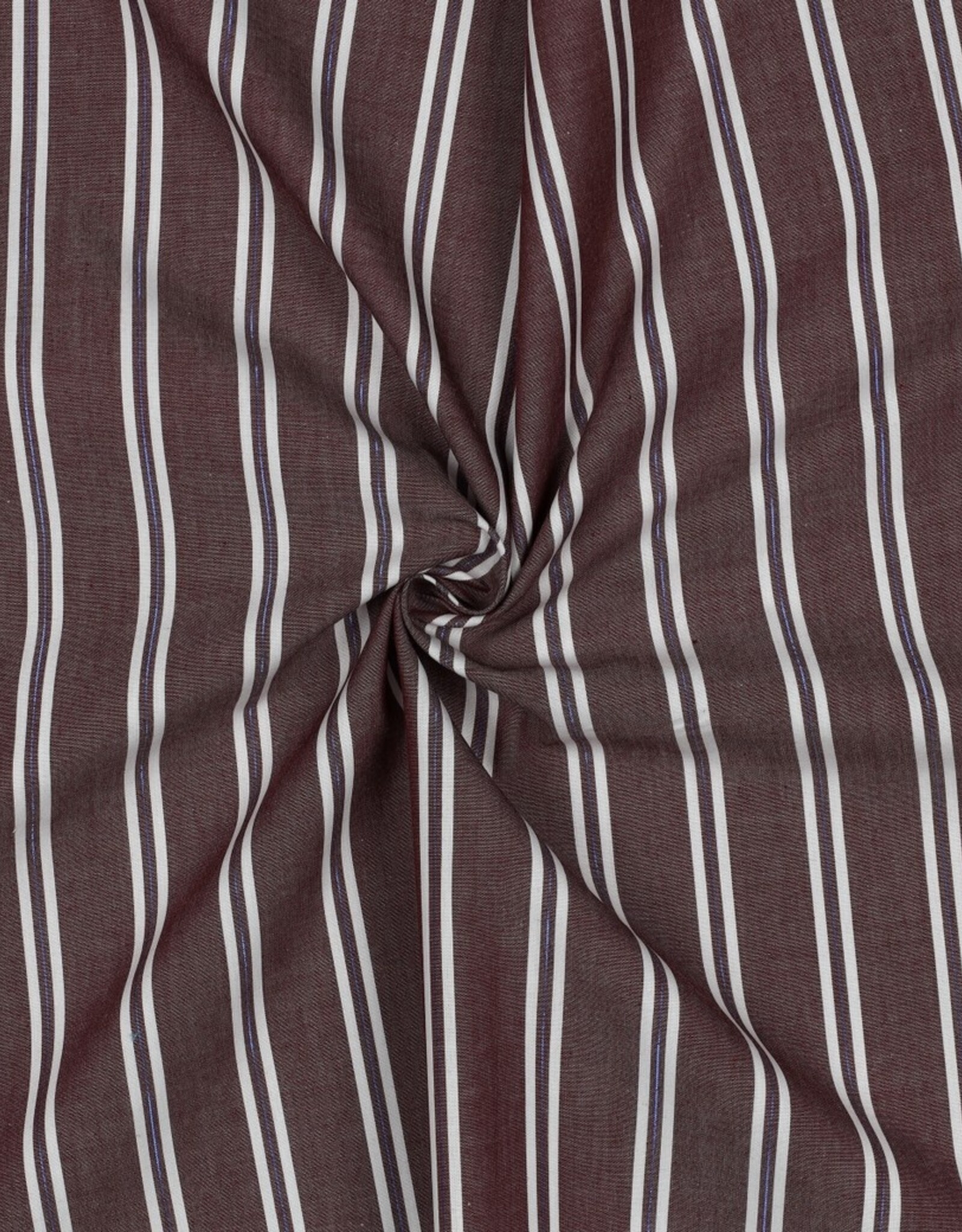Katoen streep - Aubergine & Blue