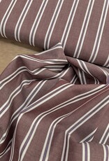 Katoen streep - Aubergine & Blue