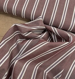 Katoen streep - Aubergine & Blue