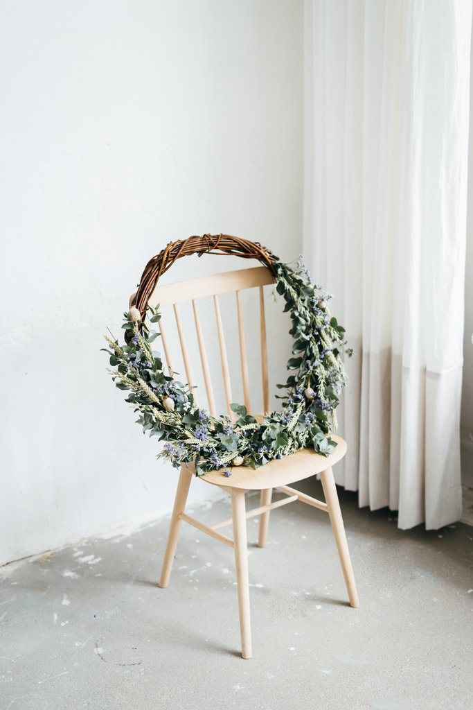 Flower wreath with Eucalyptus compose yourself