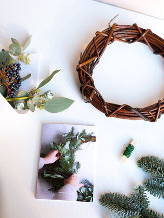 Christmas Wreath, DIY box for christmas 20cm