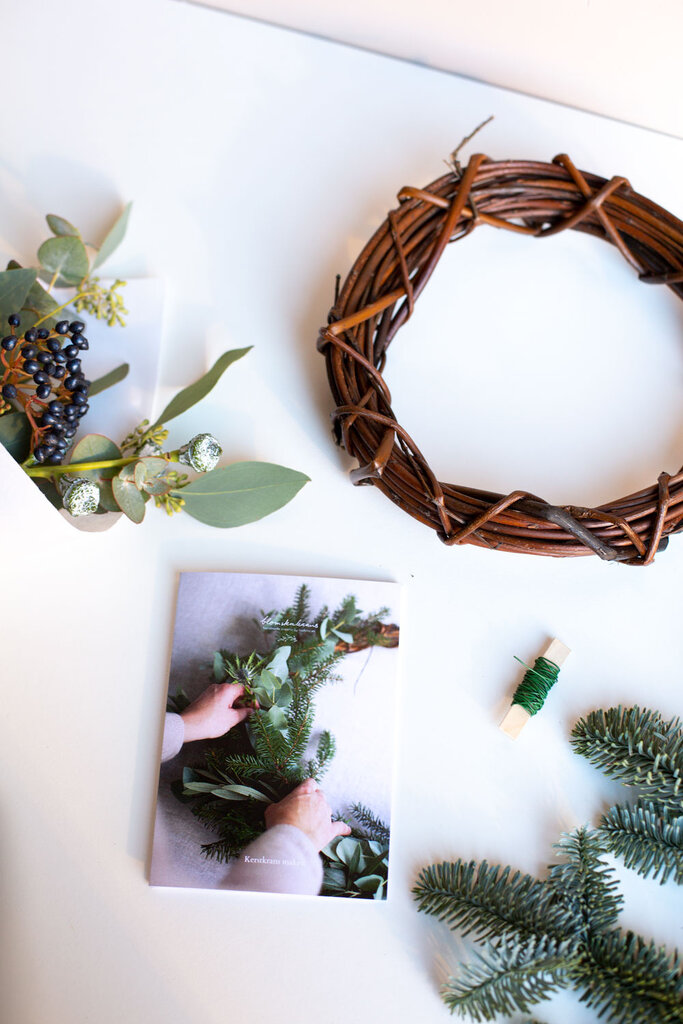 Kerstkrans, DIY pakket voor de kerst 20cm
