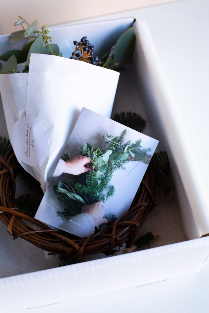 Kerstkrans, DIY pakket voor de kerst 20cm