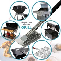 ForDig - RVS - Barbecue - Grill - Reinigingsborstel met Schraper