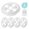 ForDig ForDig Draadloze LED Spots (5 stuks) - Inclusief Afstandsbediening - Licht Spotjes op Batterijen met Dimmer en Timer - 30 Lumen per Lamp met 3 Lichtstanden