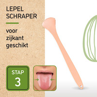 Nutty Green 3-Delige Tongschraper Set Inclusief Opbergcase - Tongreiniging Mondverzorging - Tongreiniger Mondhygiëne - RVS Schraper voor Schone Tong Reiniging - Tongborstel tegen Slechte Adem - Zero Waste Lifestyle - Rose Goud