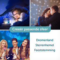 ForDig Sterrenprojector met 5 Patronen en 6 Lichtshows - Kinderlamp met Sterren Hemel Projectie - Sterrenhemel Plafond Projector Lamp voor Babykamer en Kinderkamer - Nachtlamp voor Baby en Kind - Nachtlampje voor Kinderen - Kids Nacht Snoezellamp