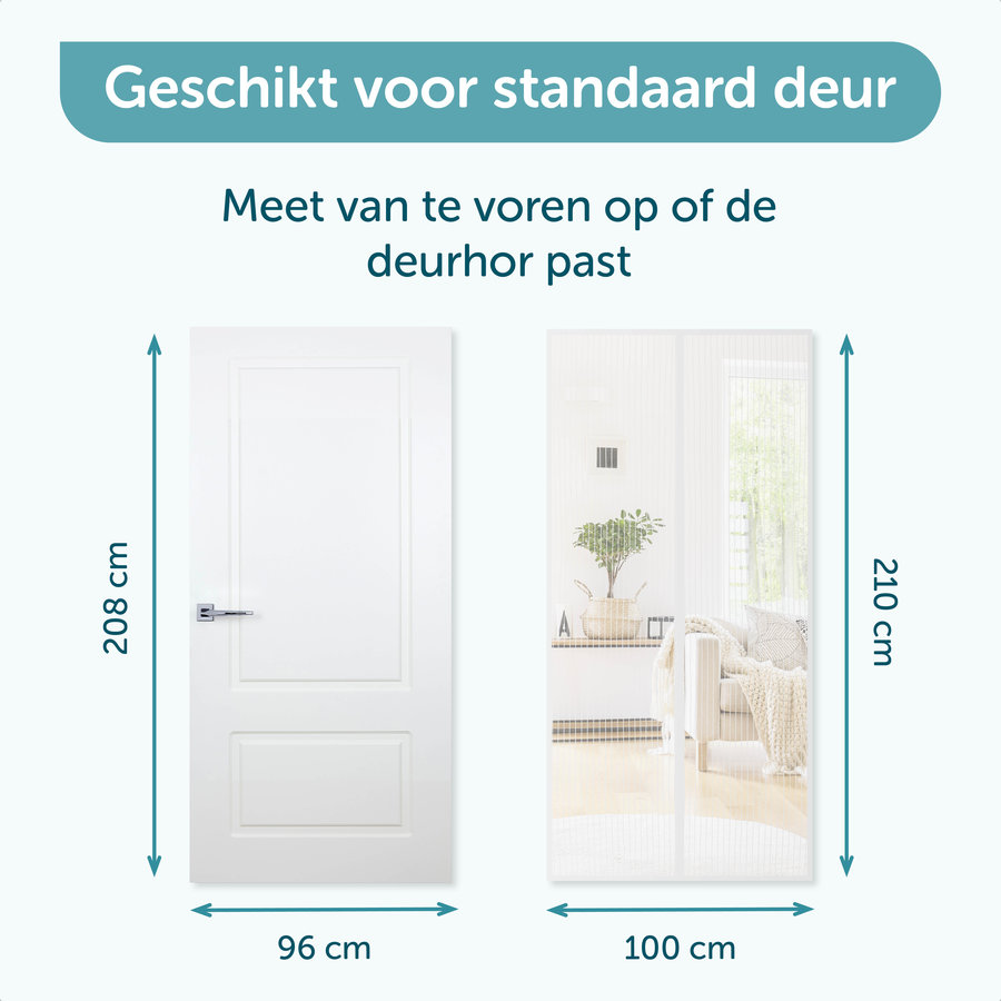 ForDig Luxe Deurhor Magnetisch - Horgordijn - Vliegengordijn - Hordeur - 210 x 100