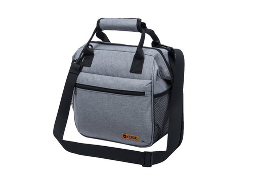 ForDig Lunchtas Grijs - Koeltas Gemaakt van 600D Polyester met PEVA-Voering - Ruimte voor Lunchtrommel / Snacks / Blikjes - Koel Tas met Mesh Opbergruimtes en Ruimte voor Bestek - Lunch Tas Cool Bag - Coolerbag - Kleine Cooler 