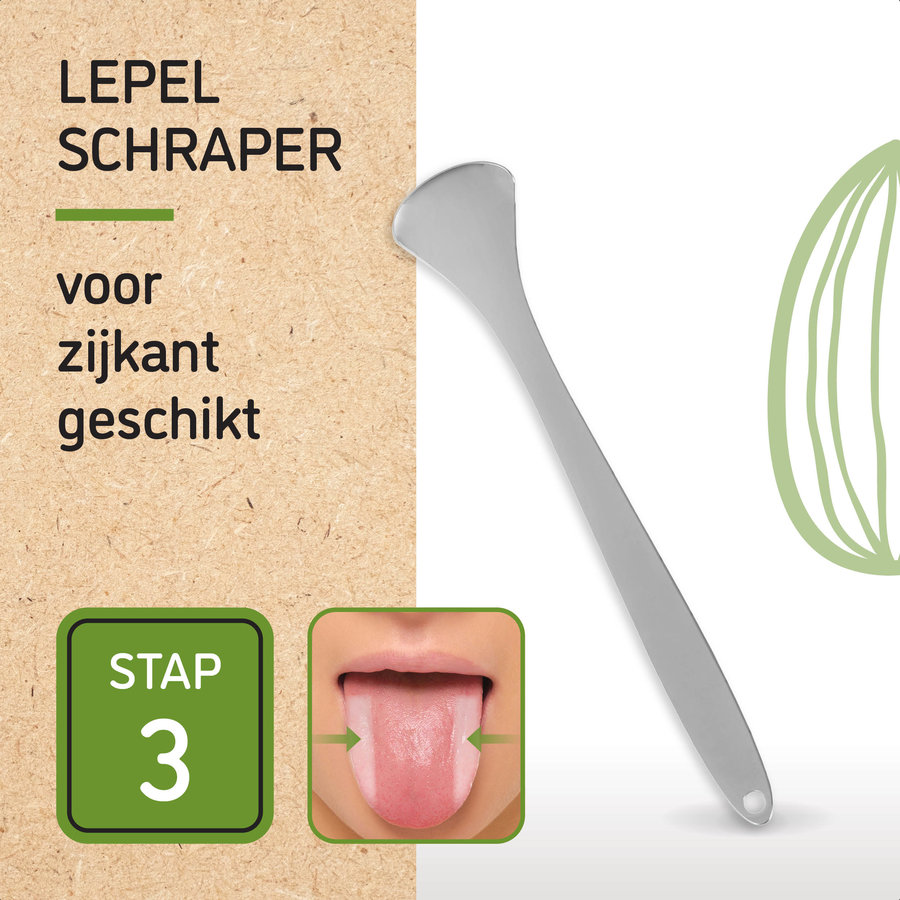 Nutty Green 3-Delige Tongschraper Set Inclusief Opbergcase - Tongreiniging Mondverzorging - Tongreiniger Mondhygiëne - RVS Schraper voor Schone Tong Reiniging - Tongborstel tegen Slechte Adem - Zero Waste Lifestyle - Zilver