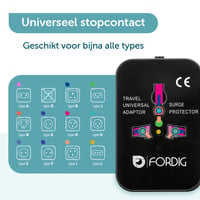 ForDig Universele Wereldstekker met 2 Fast Charge USB Poorten - Reisstekker Geschikt voor 150+ Landen - Reis Stekker Adapter