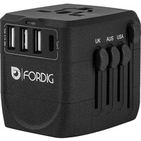 ForDig Wereldstekker met 3 USB ingangen - 1 USB C ingang