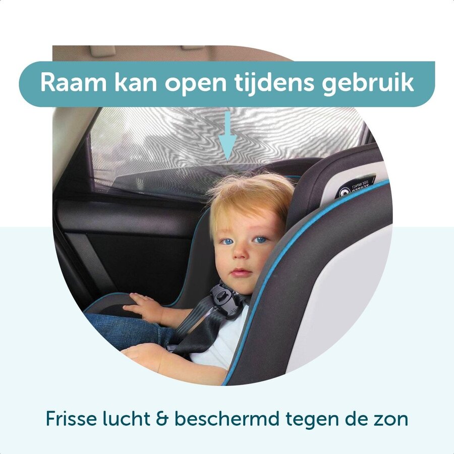 ForDig Zonnescherm Auto (2 stuks) - Zonwering UV Protectie voor Auto Zijruit - Zonwering Auto - Zonder zuignappen - Over Deur - 112 x 51 CM