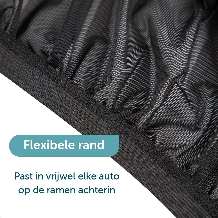 ForDig Zonnescherm Auto (2 stuks) - Zonwering UV Protectie voor Auto Zijruit - Zonwering Auto - Zonder zuignappen - Over Deur - 112 x 51 CM