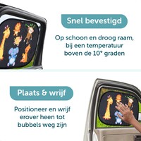 ForDig Zonnescherm Auto Jungle Black (2 Stuks) - Extra Donker - Zonwering UV Protectie voor Auto Zijruit - Zonwering Auto - Zonder zuignappen - 80 GSM - 51 x 31 CM