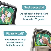 ForDig Zonnescherm Auto Jungle (2 Stuks) - Extra Donker - Zonwering UV Protectie voor Auto Zijruit - Zonwering Auto - Zonder zuignappen - 80 GSM - 51 x 31 CM