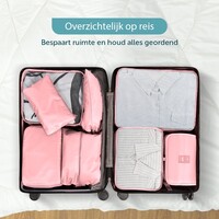 ForDig 8-Delige Packing Cubes (Roze) - Koffer Organizer Set - Bagage Organizers - Compression Cube Tassen - Travel Backpack Kleding Zakken