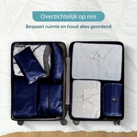 ForDig 8-Delige Packing Cubes (Blauw) - Koffer Organizer Set - Bagage Organizers - Compression Cube Tassen - Travel Backpack Kleding Zakken