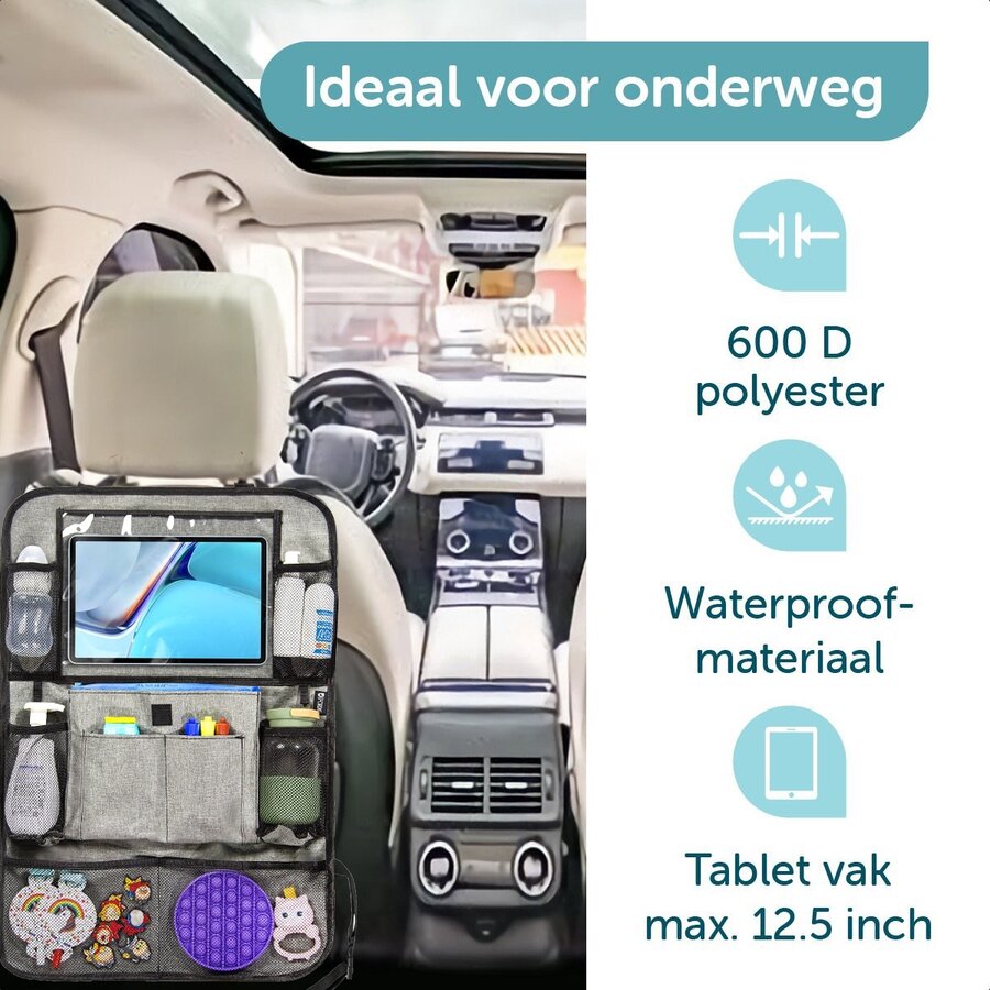 ForDig Universele Auto Organizer met Tablet Houder - Grijs - 1 Stuks