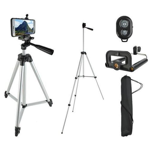 ForDig Universele Smartphone Statief Houder Tripod - Statief Adapter - Telefoonstatief - Inclusief Bluetooth Shutter - Geschikt voor iPhone / Samsung etc 