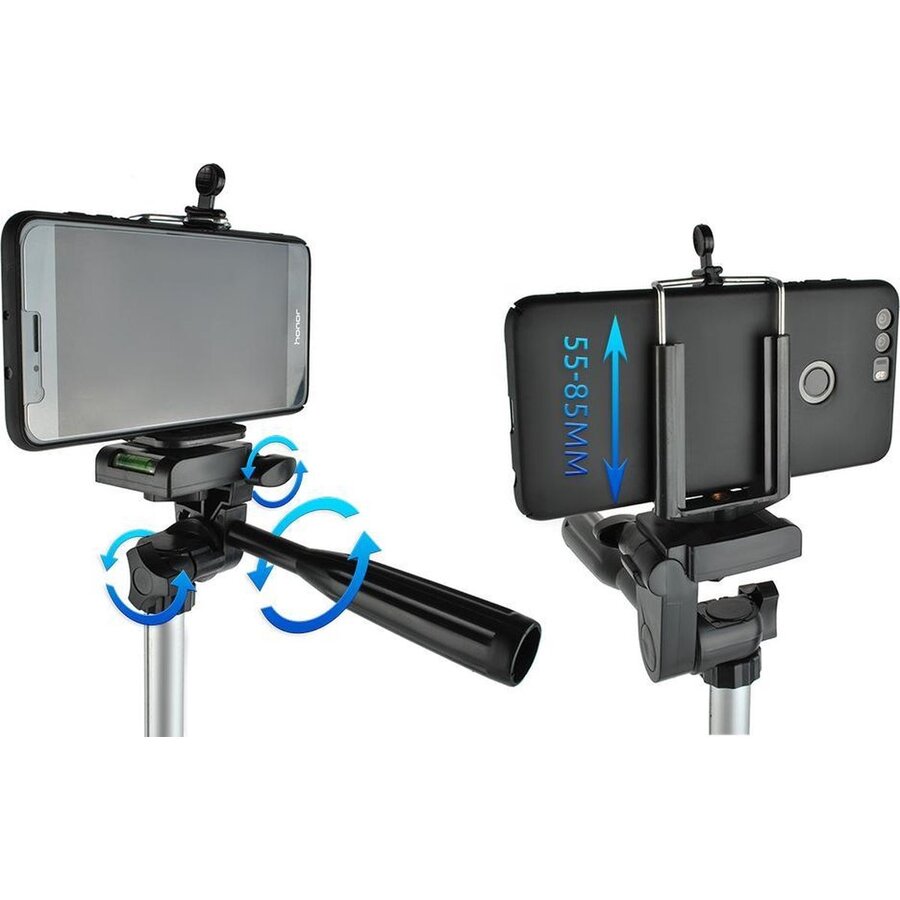 ForDig Universele Smartphone Statief Houder Tripod - Statief Adapter - Telefoonstatief - Inclusief Bluetooth Shutter - Geschikt voor iPhone / Samsung etc