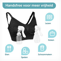 ForDig 2-in-1 Kolf en Voedingsbeha - BH voor Kolven & Voeding - Extra Verstelbaar Baby Voedings Beha - Voedingsbh - Kolfbh - Voedingbeha - Kolfbeha - Bralette  - Zwart - Maat XL