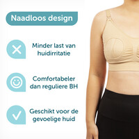 ForDig 2-in-1 Kolf en Voedingsbeha - BH voor Kolven & Voeding - Extra Verstelbaar Baby Voedings Beha - Voedingsbh - Kolfbh - Voedingbeha - Kolfbeha - Bralette  - Beige - Maat XL