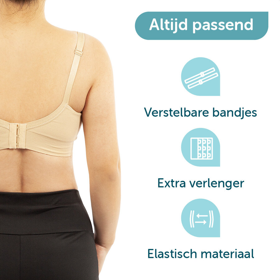 ForDig 2-in-1 Kolf en Voedingsbeha - BH voor Kolven & Voeding - Extra Verstelbaar Baby Voedings Beha - Voedingsbh - Kolfbh - Voedingbeha - Kolfbeha - Bralette  - Beige - Maat M