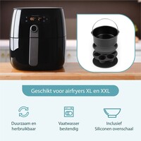 ForDig 8-Delige Heteluchtfriteuse Accessoires Set - Geschikt voor Phillips Airfryer XL & XXL / Princess Aerofryer / Tefal Easy Fry / Tristar Crispy Fryer - Incl. Pizza Pan / Grillrooster / Grillrek / Broodrek / Cakevorm