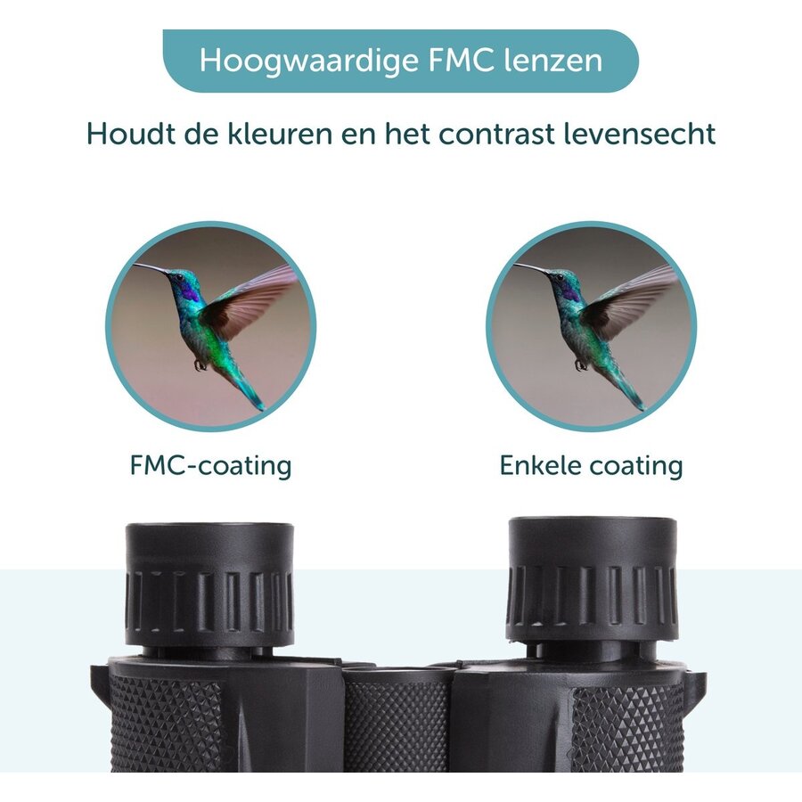 ForDig Verrekijker - Inclusief Draagtas en Nekstrap - 10x25 - BAK4 - Full Multi-coated (FMC) Lenzen - Compact & Waterdicht - Geschikt voor Jagen / Theater / Reizen / Vogels Spotten - Voor Volwassenen & Kinderen