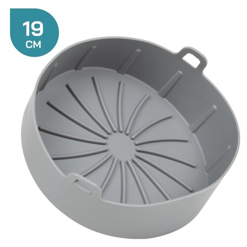 ForDig Siliconen bakje Rond - Bakvorm / Bakpapier - Geschikt voor Phillips Airfryer XL & XXL / Princess Aerofryer / Tefal Easy Fry / Tristar Crispy Fryer - 19cm 