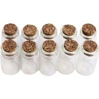 ForDig Glazen Mini Flesjes Met Kurk - Decoratie flesjes - Inhoud 10 ml - Set van 20 Stuks