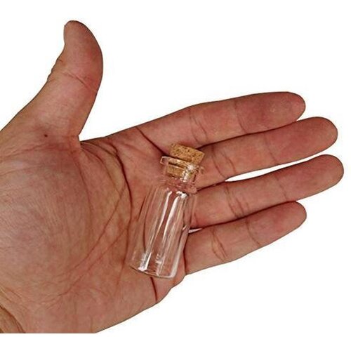 ForDig Glazen Mini Flesjes Met Kurk - Decoratie flesjes - Inhoud 10 ml - Set van 20 Stuks 