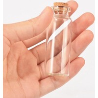 ForDig Glazen Mini Flesjes Met Kurk - Decoratie flesjes - Inhoud 20 ml - Set van 20 Stuks
