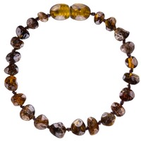 Wild Sun Barnsteen Armband Volwassene - Amber Enkelbandje Kind - Baltische Barnsteen – 19 cm - Dark Green