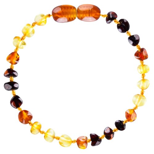 Wild Sun Barnsteen Armband Volwassene - Amber Enkelbandje Kind - Baltische Barnsteen – 19 cm - Rainbow 