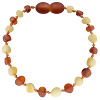 Wild Sun Barnsteen Armband Volwassene - Amber Enkelbandje Kind - Baltische Barnsteen – 19 cm - Cognac / Milk