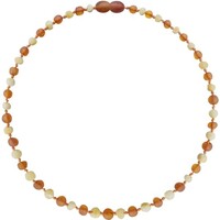 Wild Sun Barnsteen Ketting Kind - Amber Ketting - Baltische Barnsteen – 36 cm – Milk / Cognac