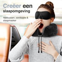 ForDig Premium Nekkussen - Inclusief Slaapmasker & Oordopjes - Memory Foam Reiskussen - Ergonomisch Vliegtuig Reis Nek Kussen - Neksteun Reiskussentje Auto - Air Travel Pillow