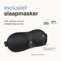 ForDig Premium Nekkussen - Inclusief Slaapmasker & Oordopjes - Memory Foam Reiskussen - Ergonomisch Vliegtuig Reis Nek Kussen - Neksteun Reiskussentje Auto - Air Travel Pillow