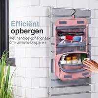 ForDig Toilettas Roze - Hanging Toilet Reis Tas met Haak - Hangend Make-Up Etui Organizer voor Toiletartikelen - Toiletry Bag voor Dames & Heren - Reizen & Kamperen Koffer Accessoires